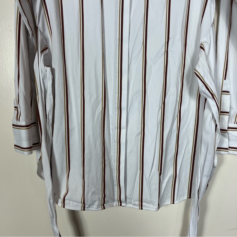 Lafayette 148 Cotton Poplin Button Up Shirt Medium Preppy Academia Career White - Picture 3 of 8